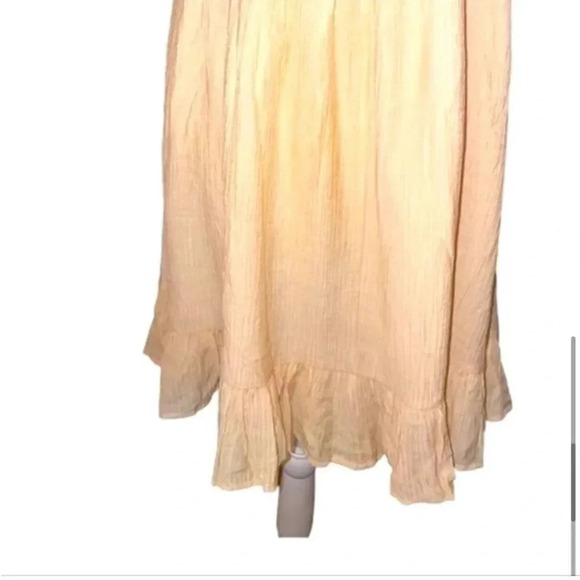 NEW CREAM PEACH GAUZY TIERED LACE"LOVE TREE" DRESS SIZE LARGE - Picture 11 of 14